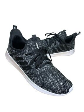Adidas Cloudfoam Black Knit Running Shoes 10 Slip on Comfy Lightweight Sneakers
